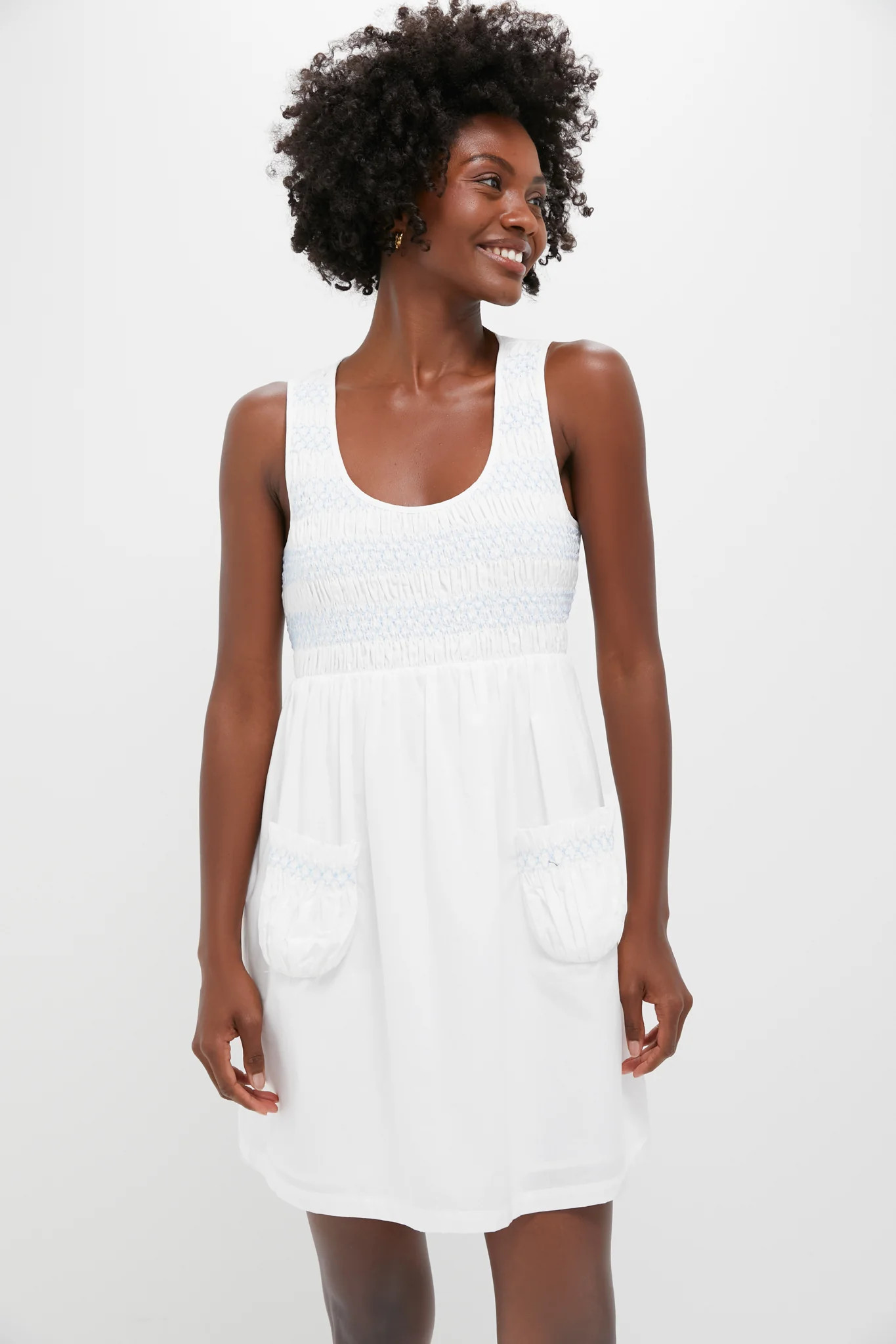 White Smocked Susannah Mini Dress | Tuckernuck (US)