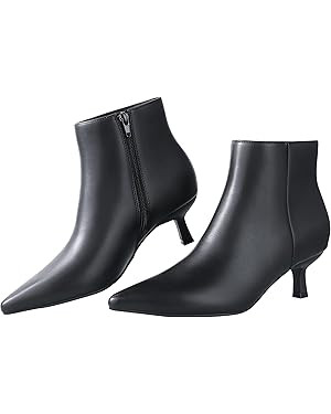 Kitten Heel Ankle Boots for Women - Black Kitten Heels Ankle Booties Womens Winter Fall Boots for... | Amazon (US)