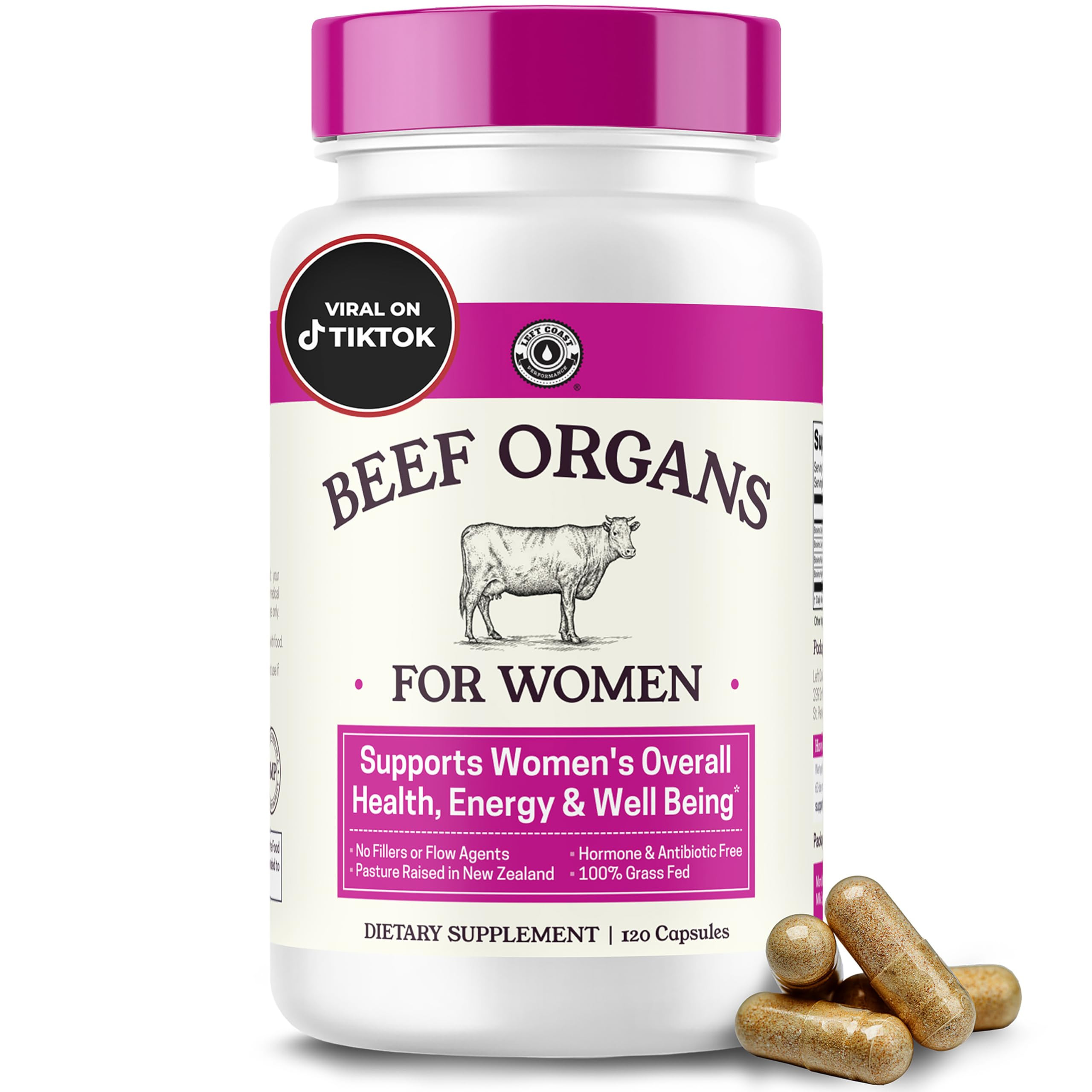 Beef Organ Supplement for Women - Beef Liver, Kidney, Heart and Uterus Tissue, Supports Women's O... | Amazon (US)