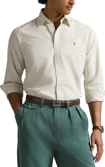 Classic Fit Gingham Check Cotton Button-Down Oxford Shirt | Nordstrom