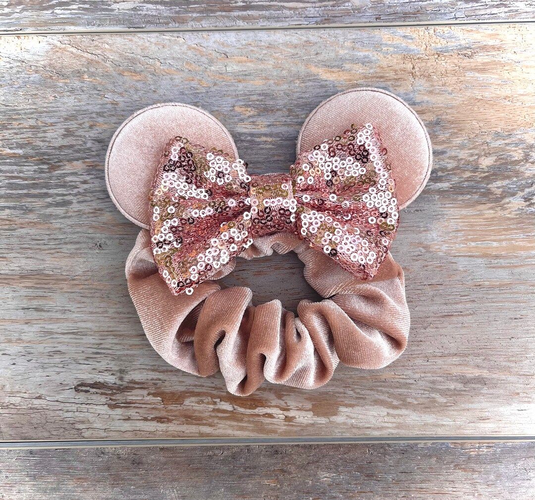 Rose Gold Scrunchies, Minnie Mouse Scrunchies, Minnie Ear Scrunchies, Mouse Ear Hair Scrunchies, ... | Etsy (US)