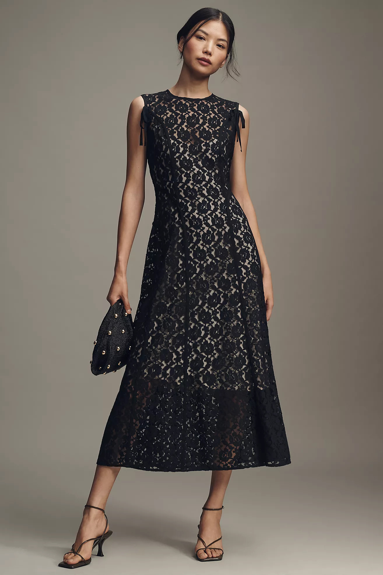 Lovaan Audrey Sleeveless Lace Midi Dress | Anthropologie (US)