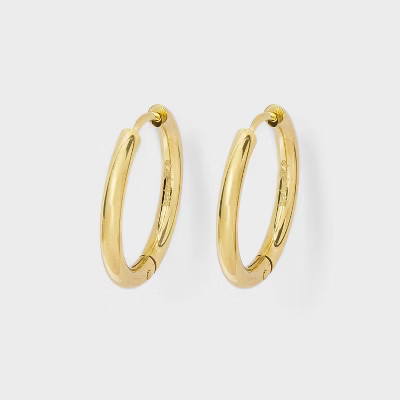 Hey Harper Waterproof Medium Hoop Earrings - Gold | Target