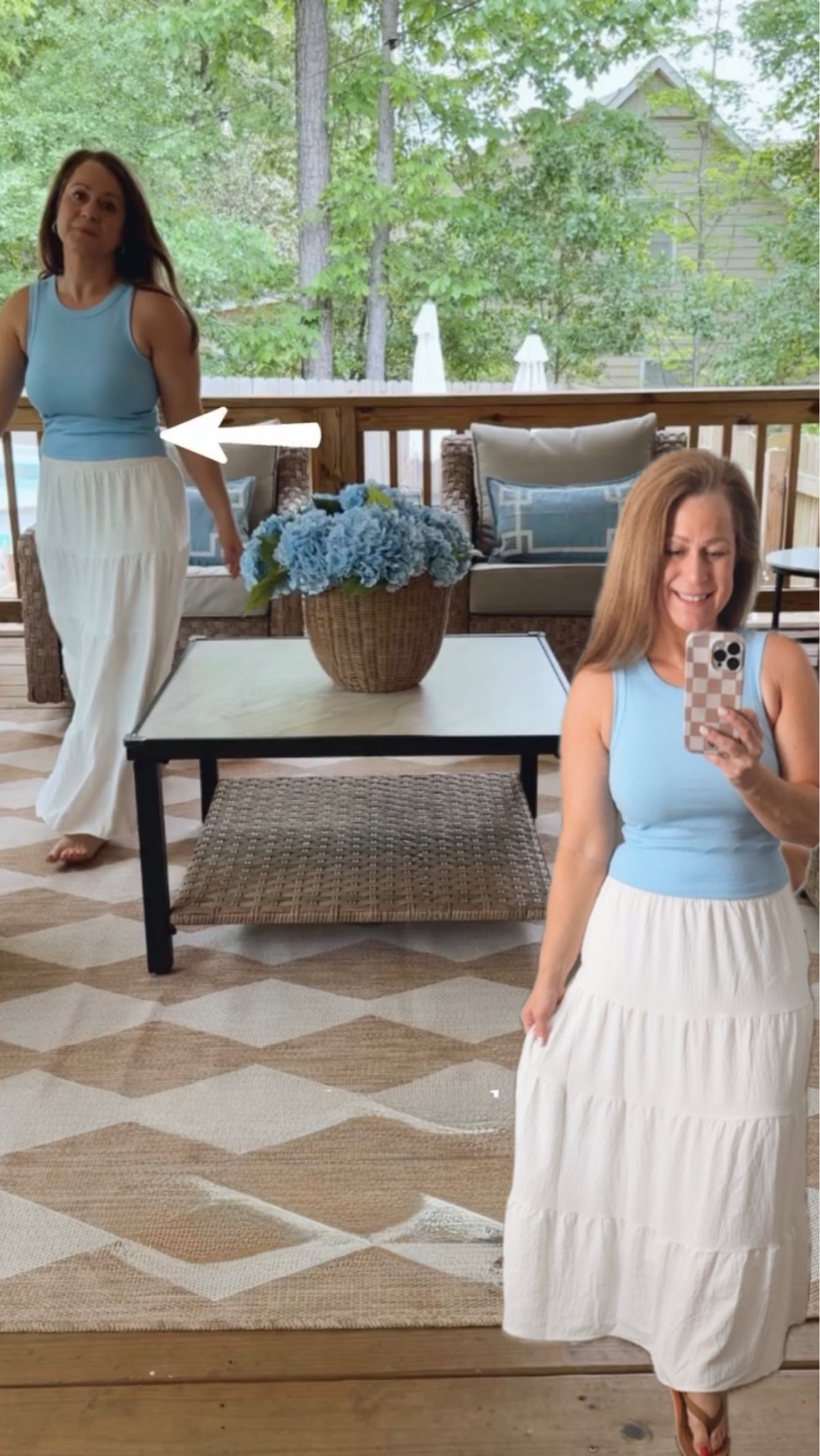 Summer outfit inspo - both pieces are on sale today! 

Maxi skirt, lined with pockets 
Crop high neck tank 

I am in a small in the tank
And XS in the skirt

#LTKSeasonal #LTKootd #LTKPetite