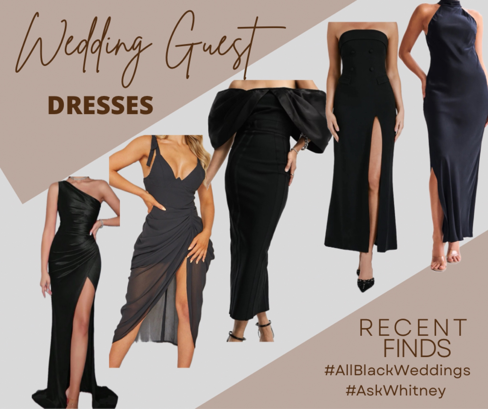 Searching for an all-black wedding guest dress? Here are five stylish options in all black. If you prefer a different color, don't worry – some of these dresses are available in other colors too. Also, note the draped midi dress is offered in plus size as well (linked below). 


#LTKstyletip #LTKwedding