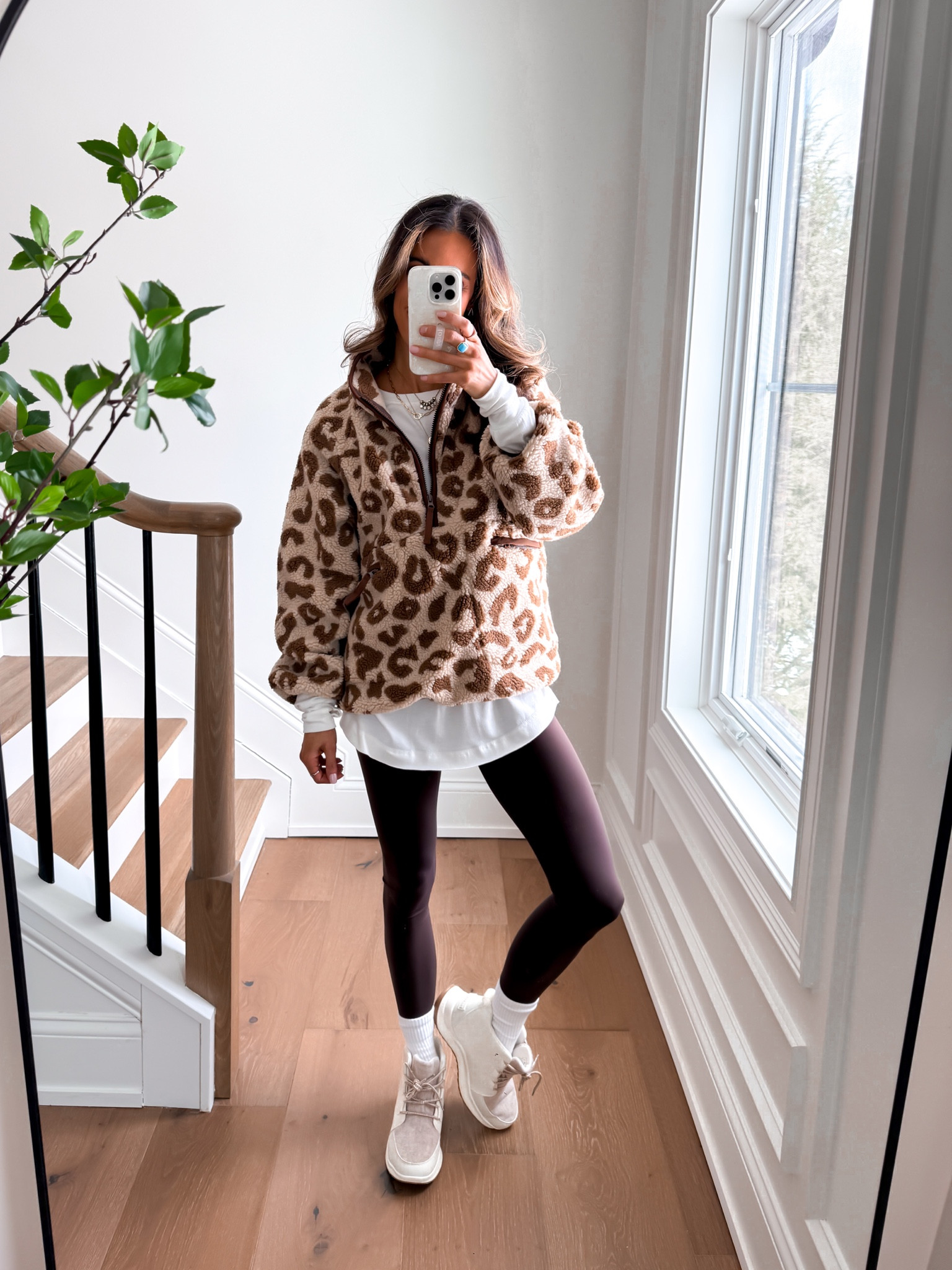 Wearing a small zip up fleece and xsmall leggings 

Leopard pullover 

#LTKSeasonal #LTKSaleAlert #LTKmomlife