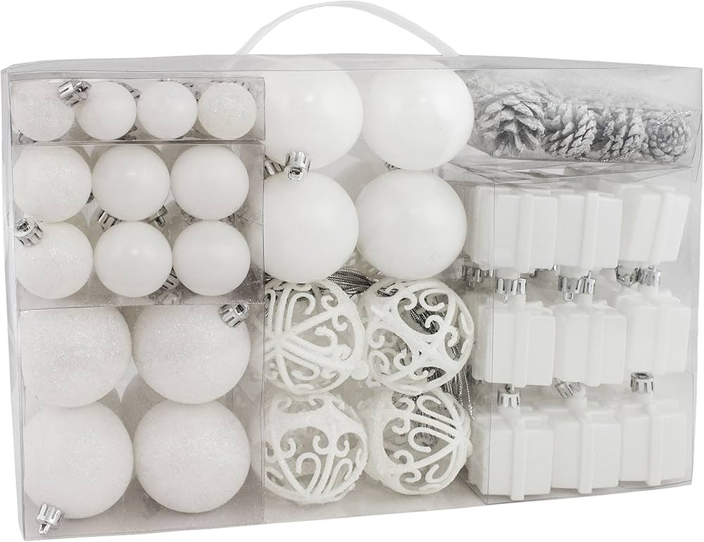 BRUBAKER 101 Pack Assorted Christmas Ball Ornaments - Shatterproof - with Green Pickle and Tree Topp | Amazon (US)