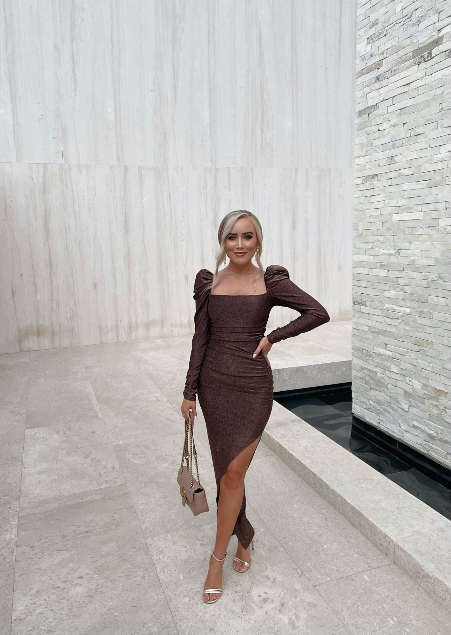 Wedding Guest dress 🤎✨


#cabo #destinationwedding #weddingguest #wedding #browndress #goldheels 

#LTKwedding #LTKshoecrush #LTKtravel