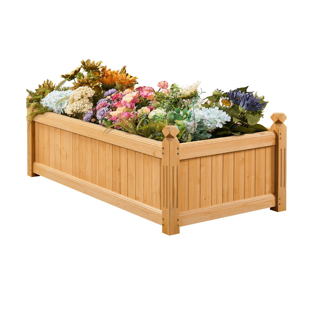 Rilynne Multiple-sized Fir Wood Rectangular Garden Planter | Wayfair North America