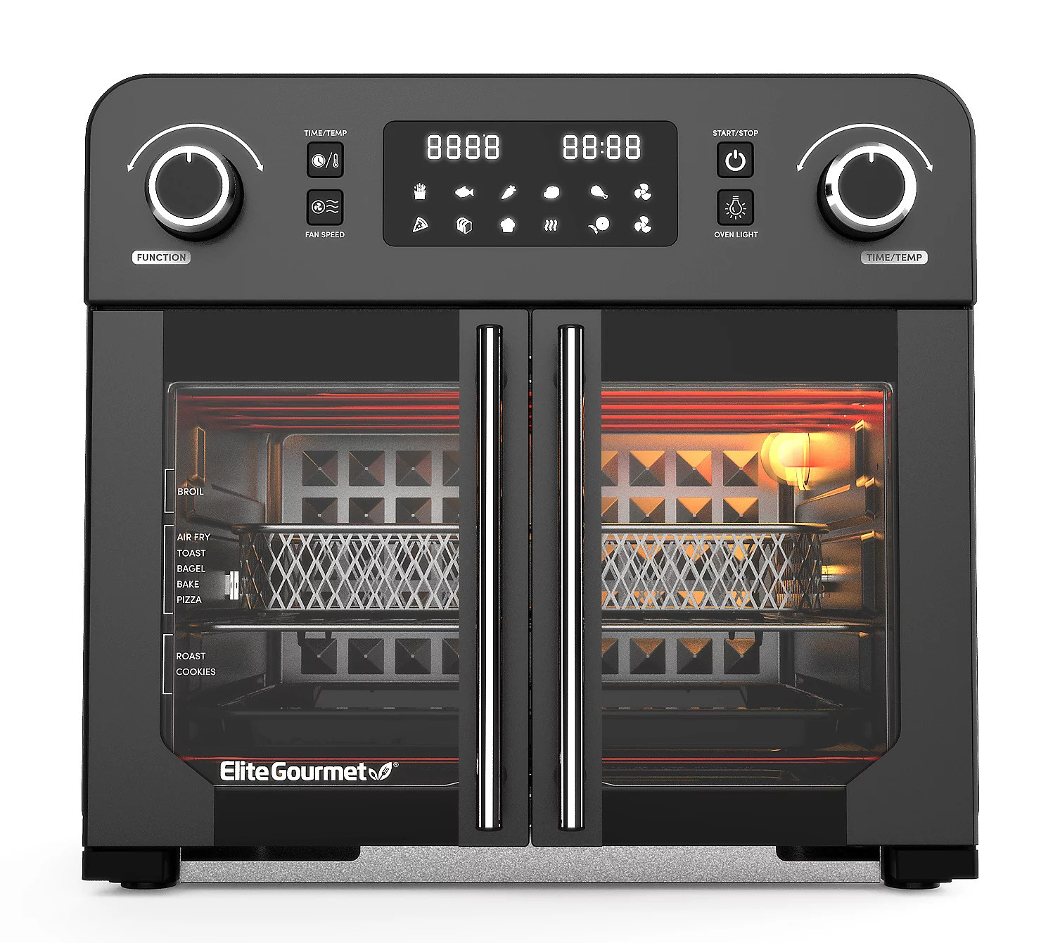 Elite Gourmet Programmable 23-Liter French Door Air Fryer Oven | QVC