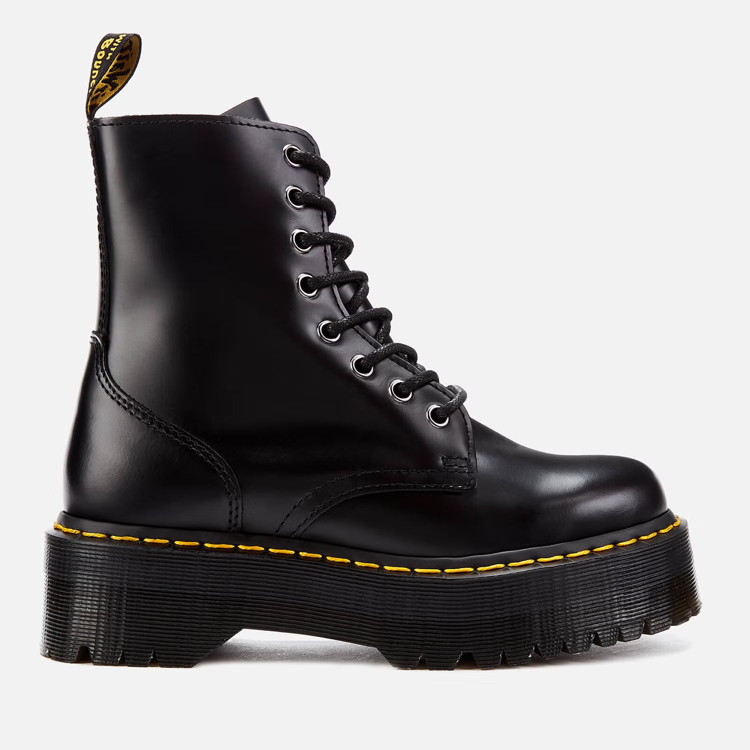 Dr. Martens Jadon Polished Smooth Leather 8-Eye Boots - Black | Coggles (Global)