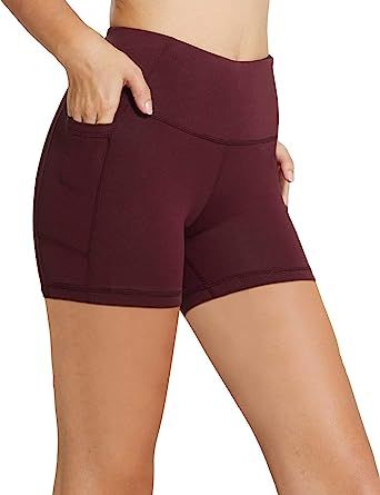 Baleaf Women's 8" / 5" High Waist Workout Yoga Running Shorts Tummy Control Side Pockets for Wome... | Amazon (US)