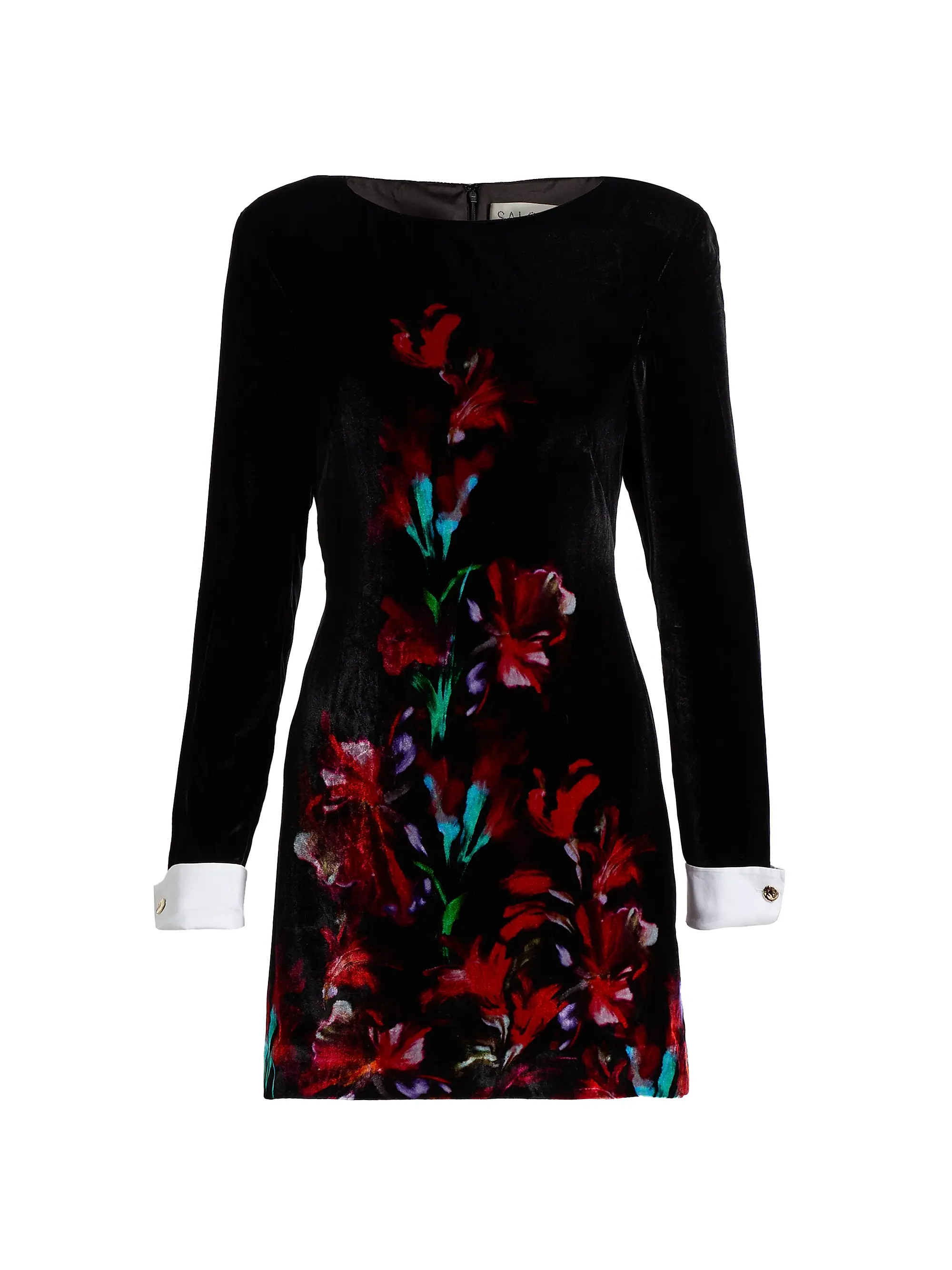 Lucia Floral Velvet Minidress | Saks Fifth Avenue