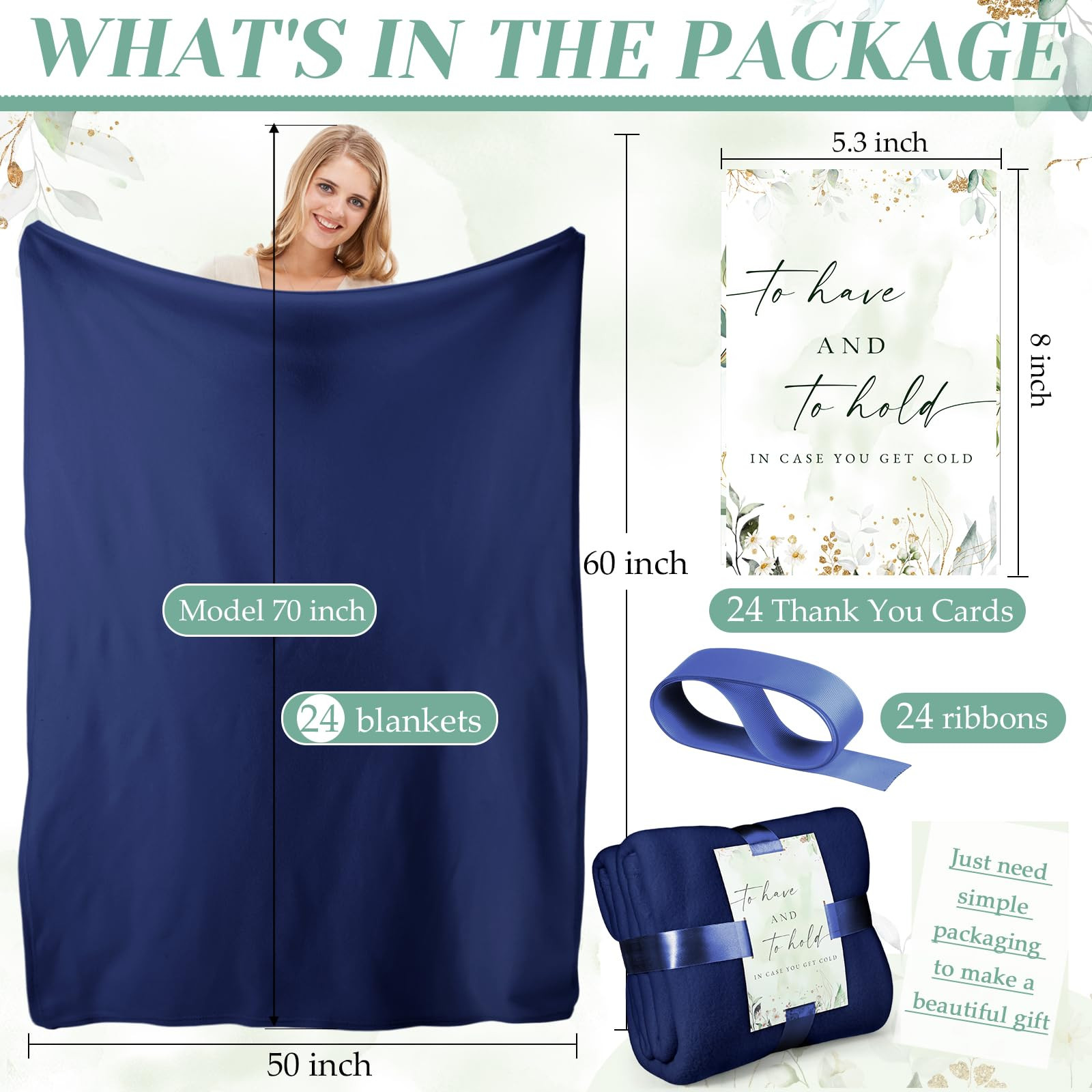 Buryeah 24 Pack Oeko-Tex Certified Wedding Flannel Throw Blanket Bulk 50 x 60 Inch Soft Fleece La... | Amazon (US)