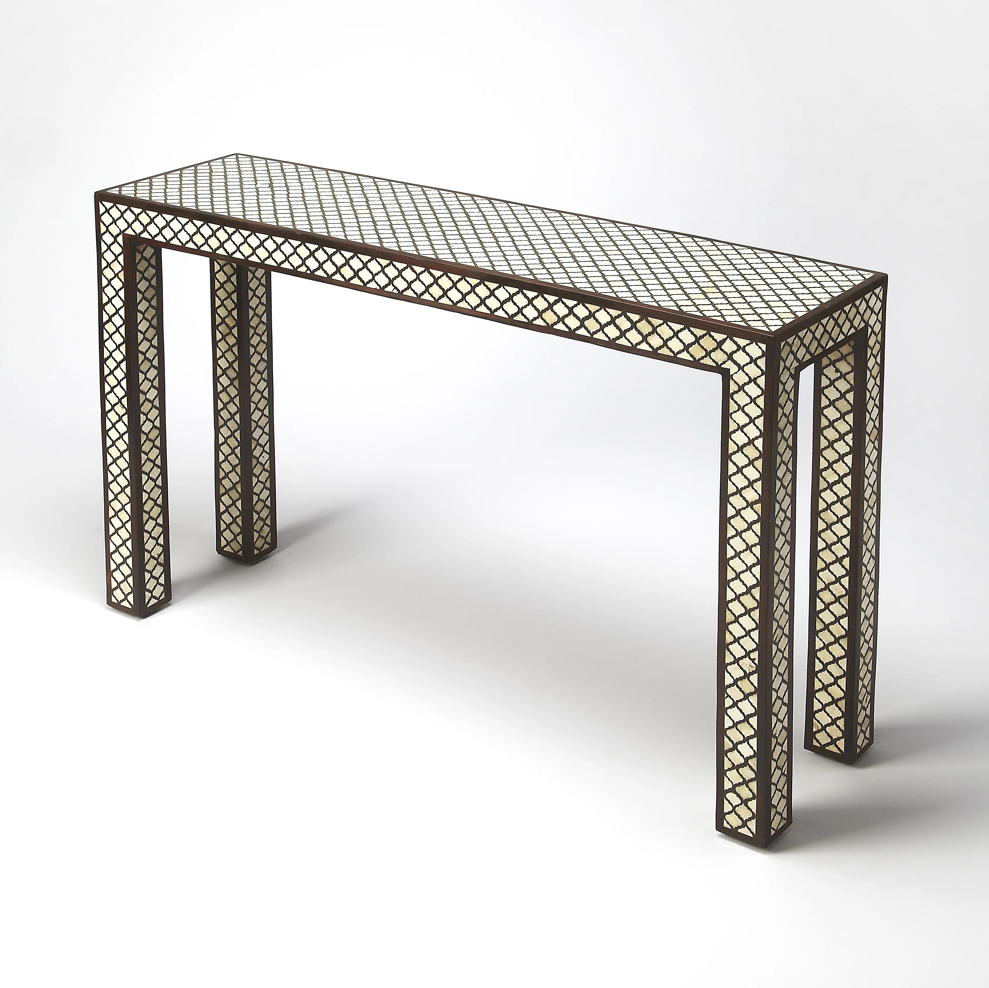 Basan Wood & Bone Inlay Console Table | Perigold
