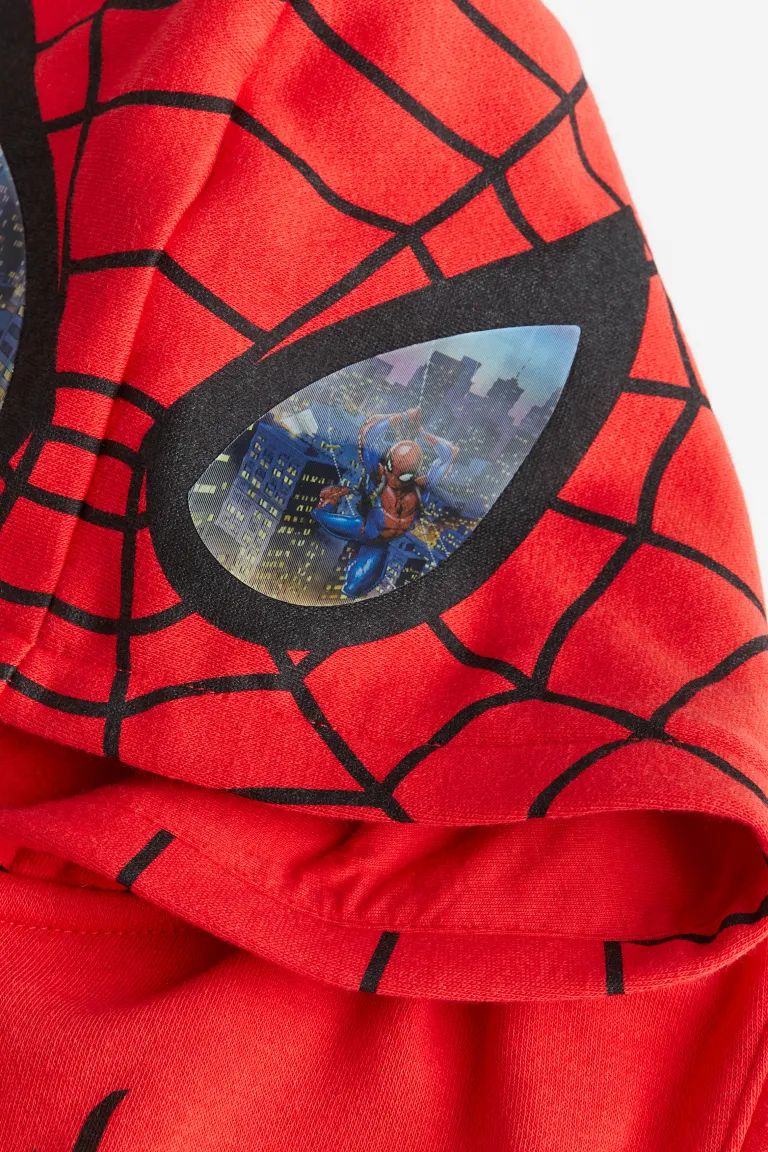 Printed Hooded Jacket - Red/Spider-Man - Kids | H&M US | H&M (US + CA)