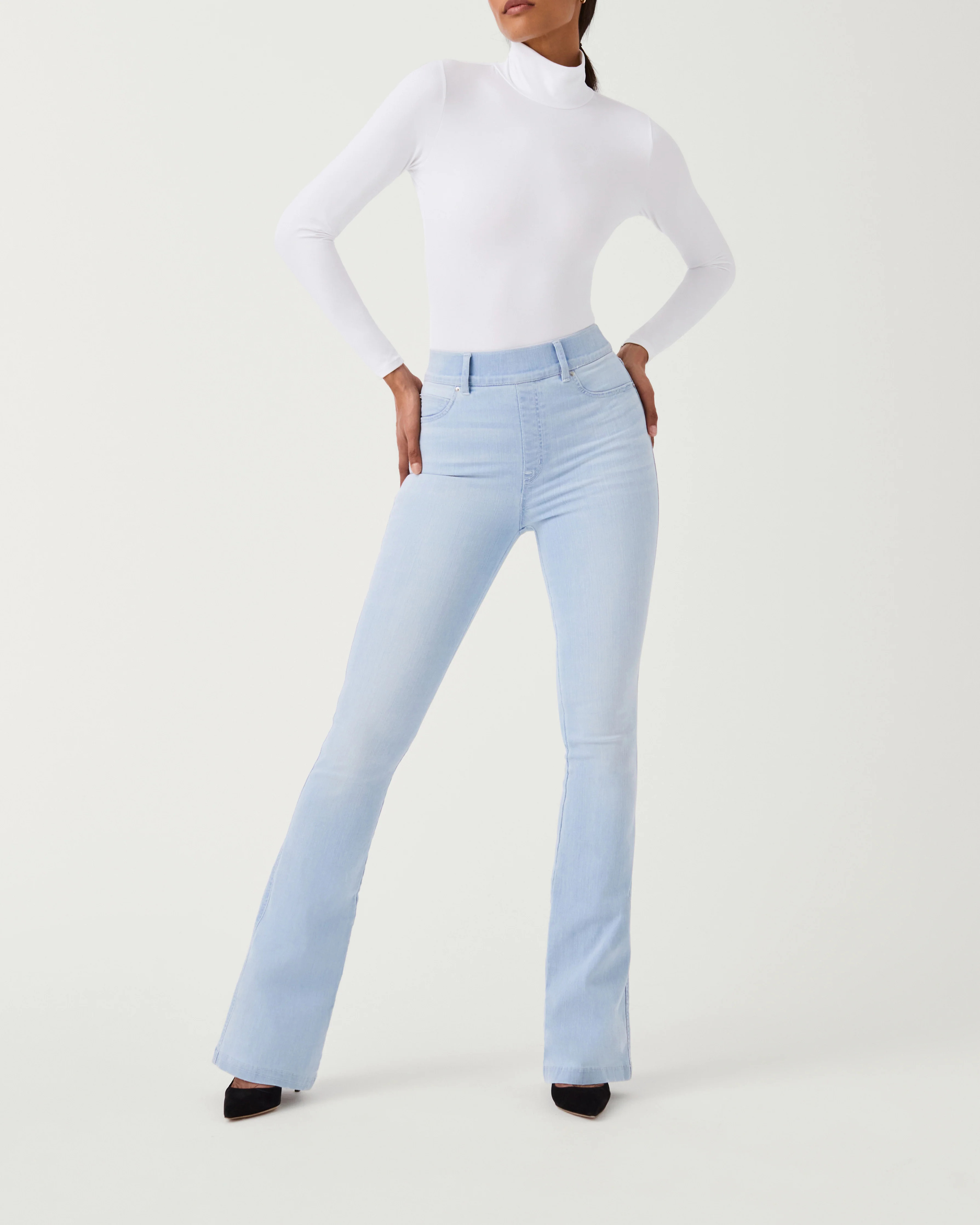 Spanx Women's Suit Yourself Long Sleeve Turtleneck Bodysuit in White Top | Spanx