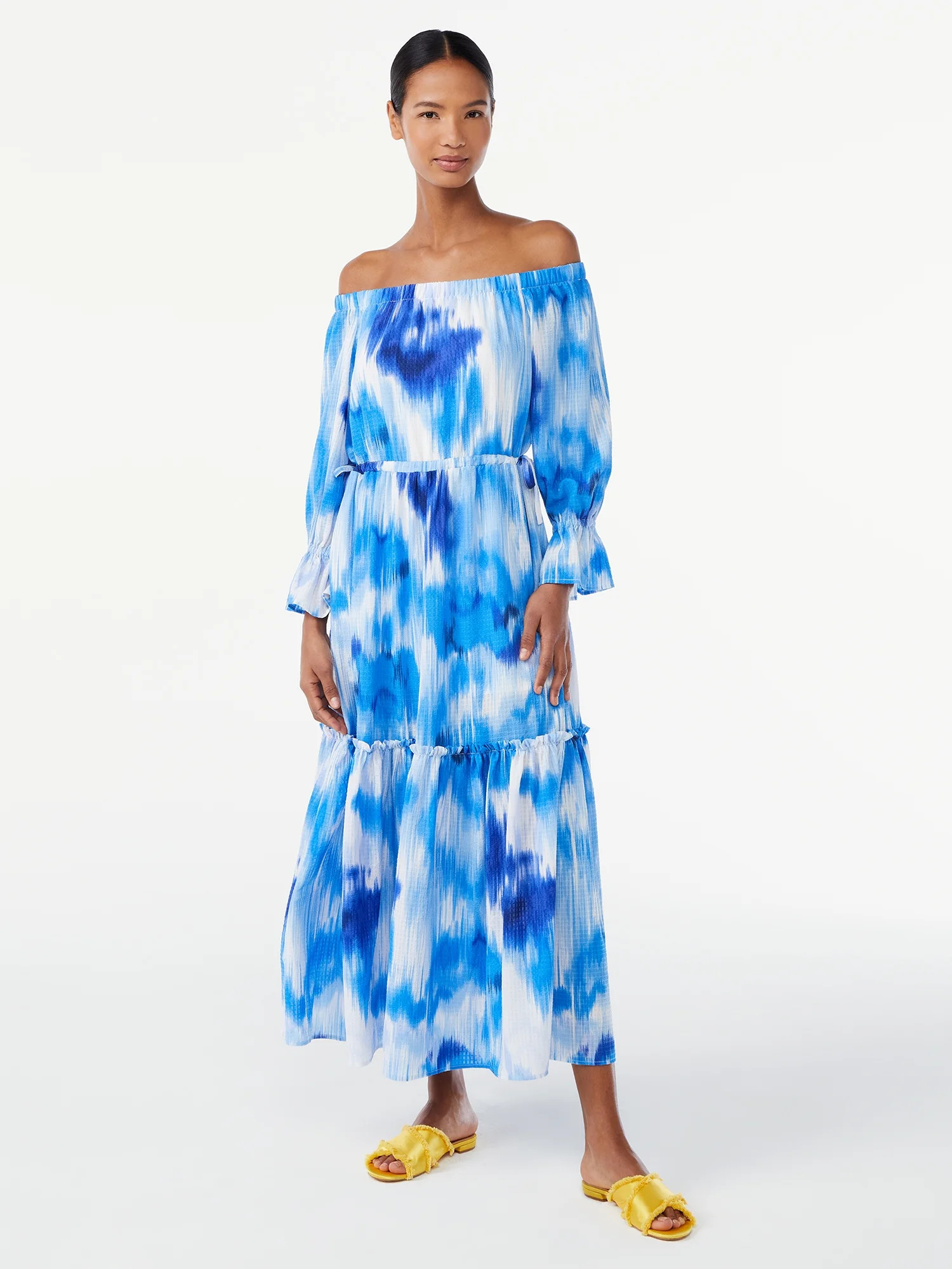 Scoop Women's Off The Shoulder Maxi Dress - Walmart.com | Walmart (US)