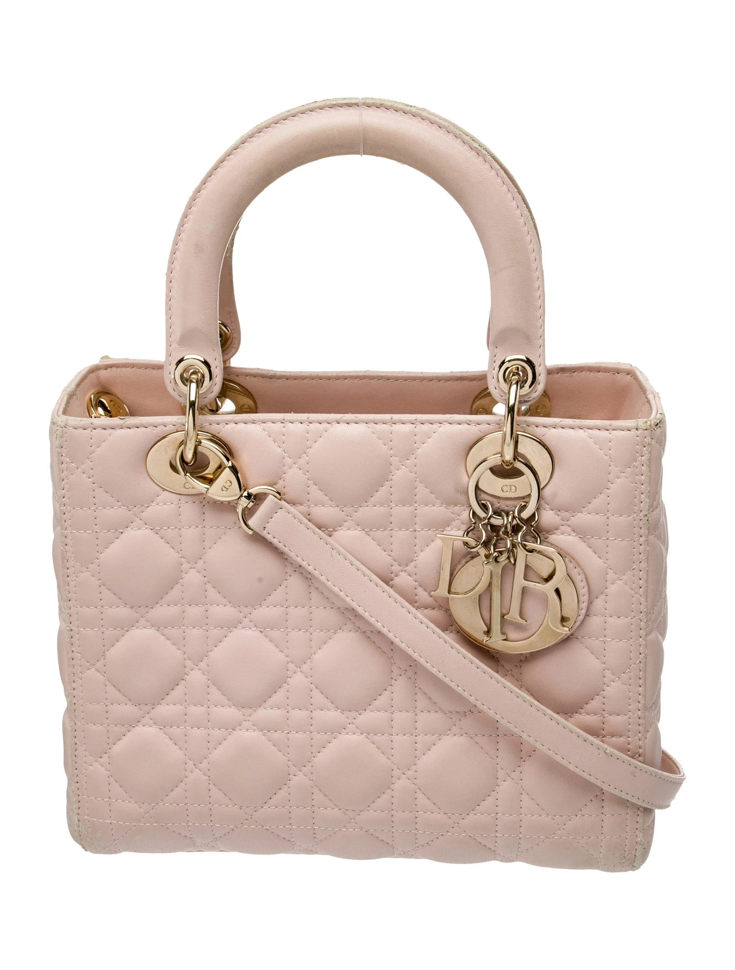 Christian Dior Cannage Lady Dior - Pink Handle Bags, Handbags - CHR558828 | The RealReal | The RealReal