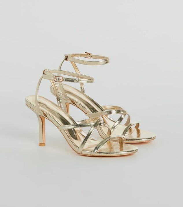 Ahead Of The Crowd Strappy Metallic Stiletto Heels | Windsor Stores