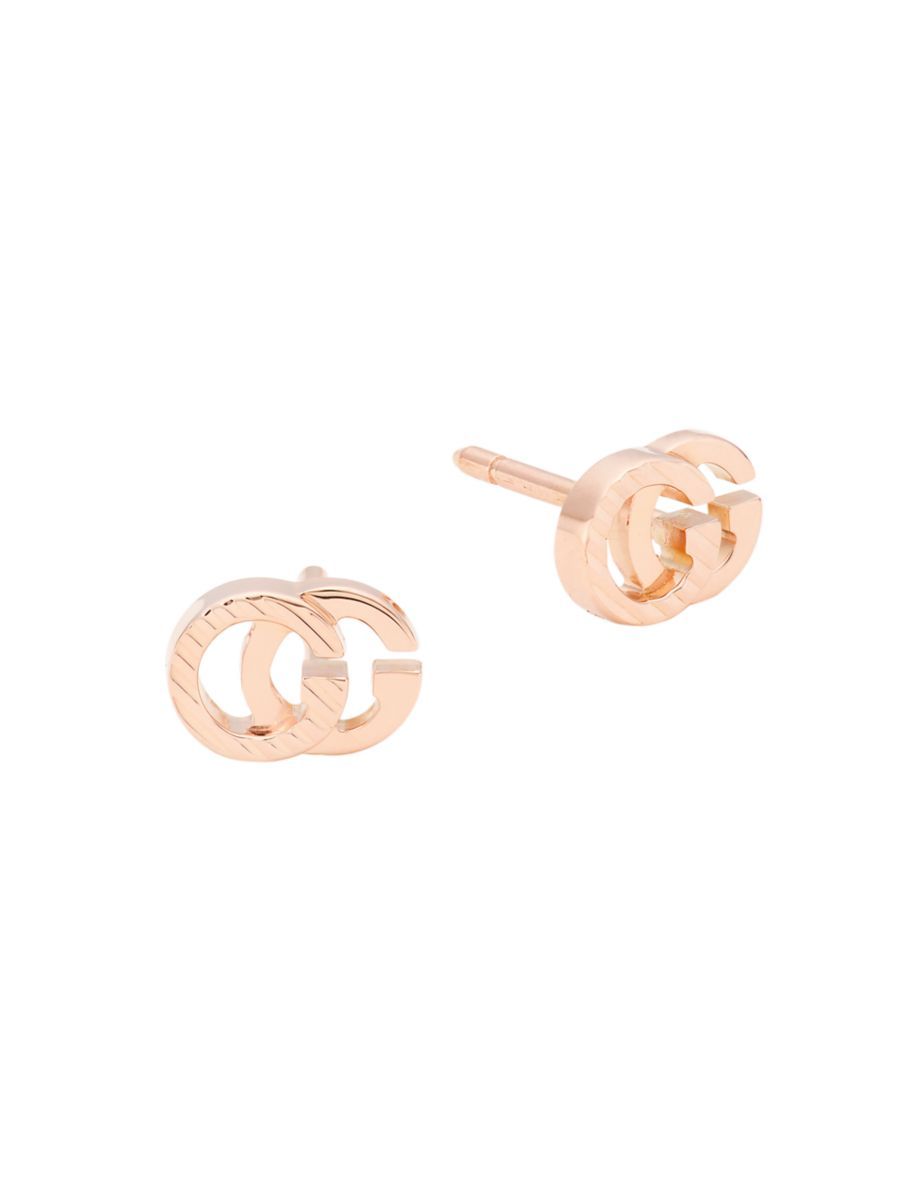 Running G 18K Rose Gold Stud Earrings | Saks Fifth Avenue