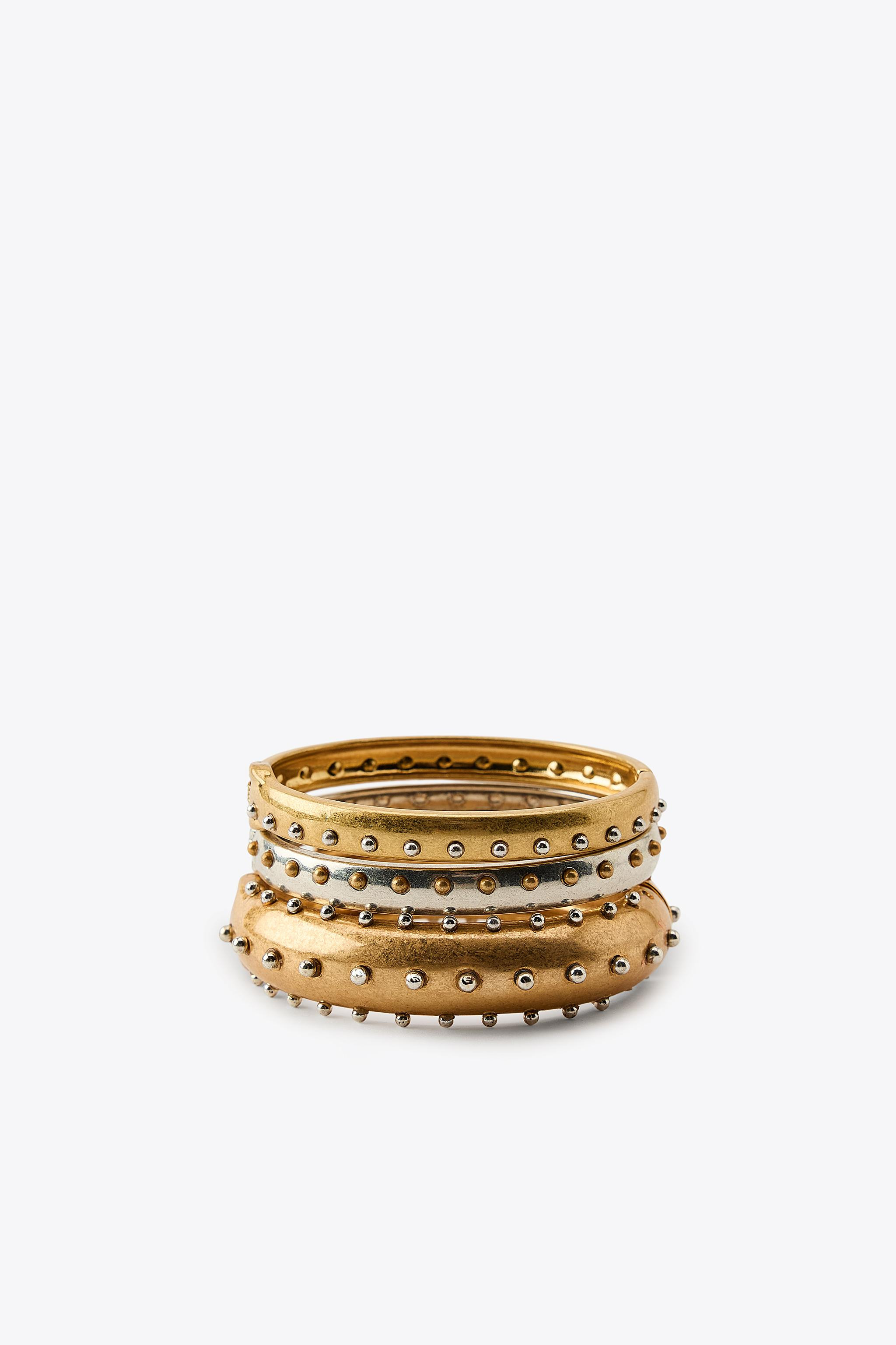 3-PACK OF METAL STUD BRACELETS | Zara US