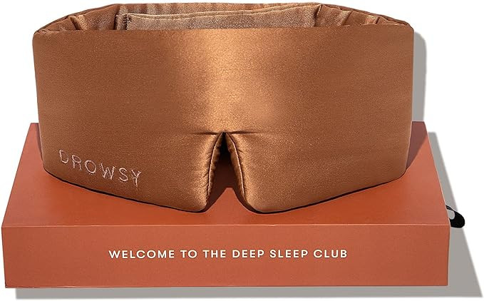 DROWSY Silk Sleep Mask - Face-Hugging, Padded Cocoon for Luxury Sleep in Total Darkness - 100% Pu... | Amazon (US)