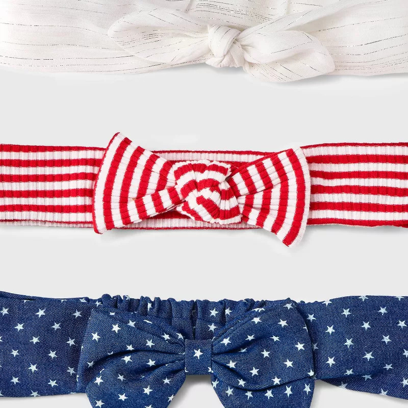 Toddler Girls' 3pk Soft Headbands - Cat & Jack™ Red/White/Blue | Target
