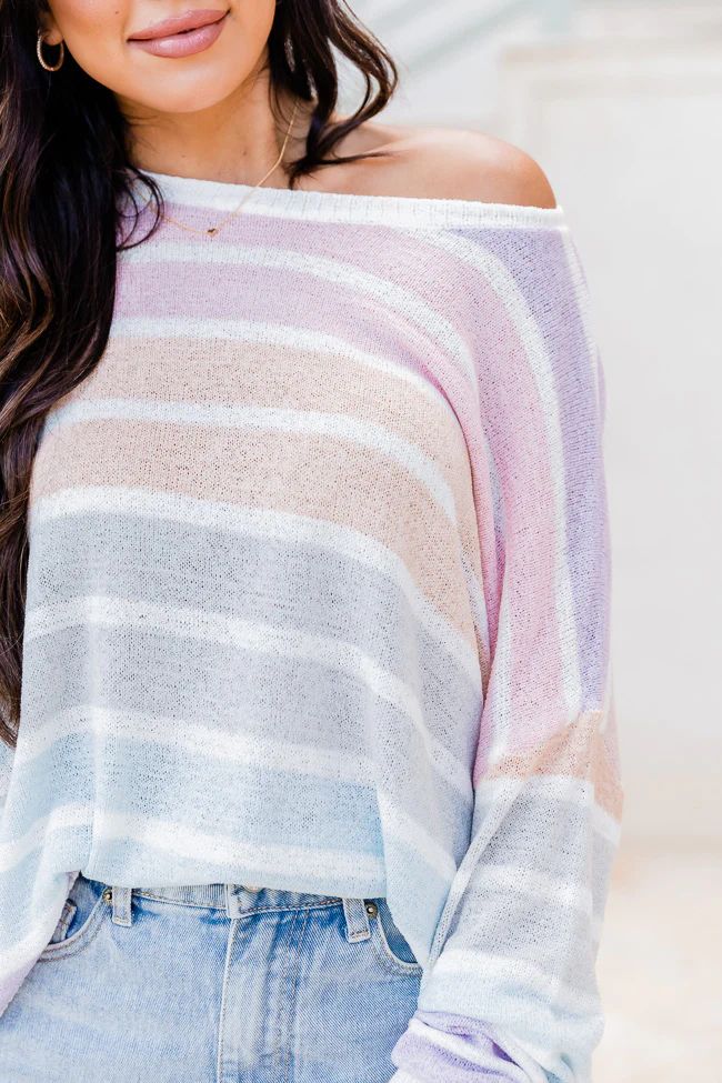 Dreams Come True Multi Striped Lightweight Sweater FINAL SALE | Pink Lily