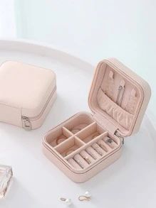 1pc Random Portable Travel Earrings Storage Box,Mini Ring Storage Case,Necklace Storage Box SKU: ... | SHEIN