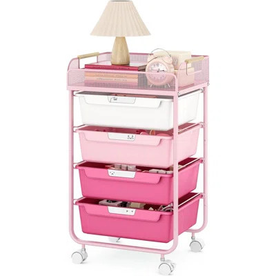 Rolling Cart With 4 Drawers,Craft Cart,Rolling Storage Cart With Drawer,Storage Cart With Drawers, Utility Cart With Drawers,Rolling Drawer Cart & 4 D | Wayfair North America