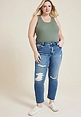 Plus Size VERVET™ High Rise Ripped Straight Jean | Maurices