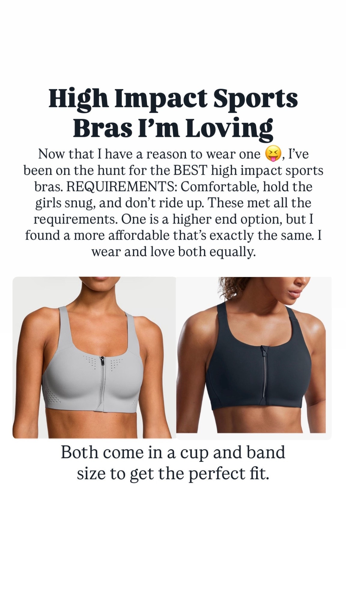 High impact sports bras. High end and an affordable option. Victorias Secret and Amazon

#LTKActive #LTKfitnessgoals #LTKmomlife