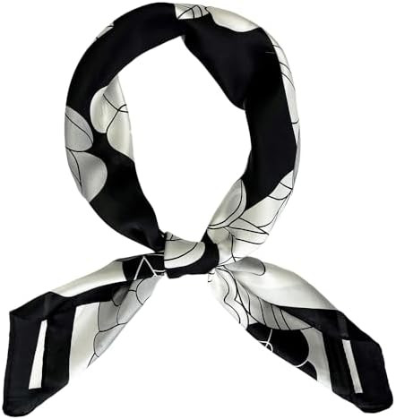 FONYVE Silk Feeling Scarf Medium Square Satin Head Scarf for Women 27.5 × 27.5 inches | Amazon (US)