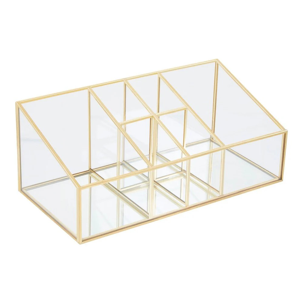 Olivia's Eloise 6 Compartment Cosmetics Organiser in Gold | Olivia's