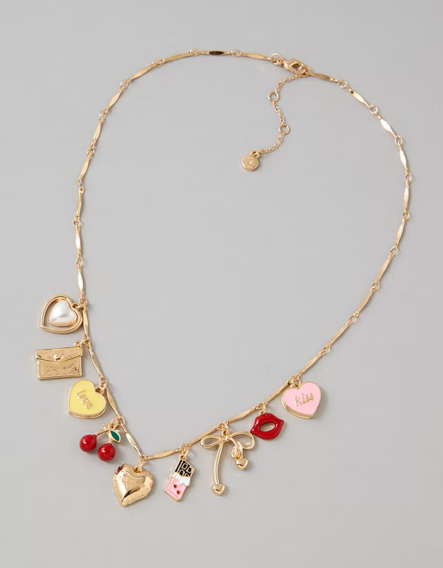 AE Valentine's Day Charm Necklace | American Eagle Outfitters (US & CA)