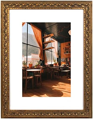 Golden State Art, 12x16 Ornate Bronze Color Frame - White Mat for 8x12 Photo - Complex Molding De... | Amazon (US)
