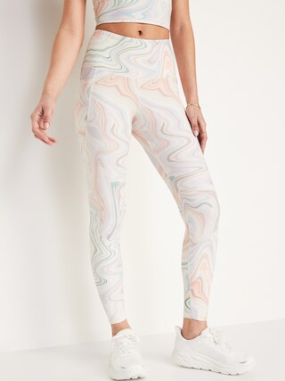High-Waisted PowerSoft 7/8-Length Side-Pocket Leggings For Women | Old Navy (US)