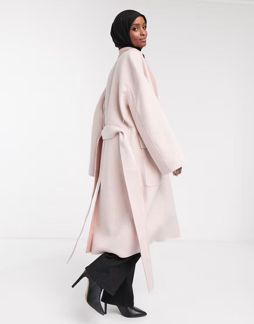 French Connection Daralice belted wool coat in cream | ASOS (Global)