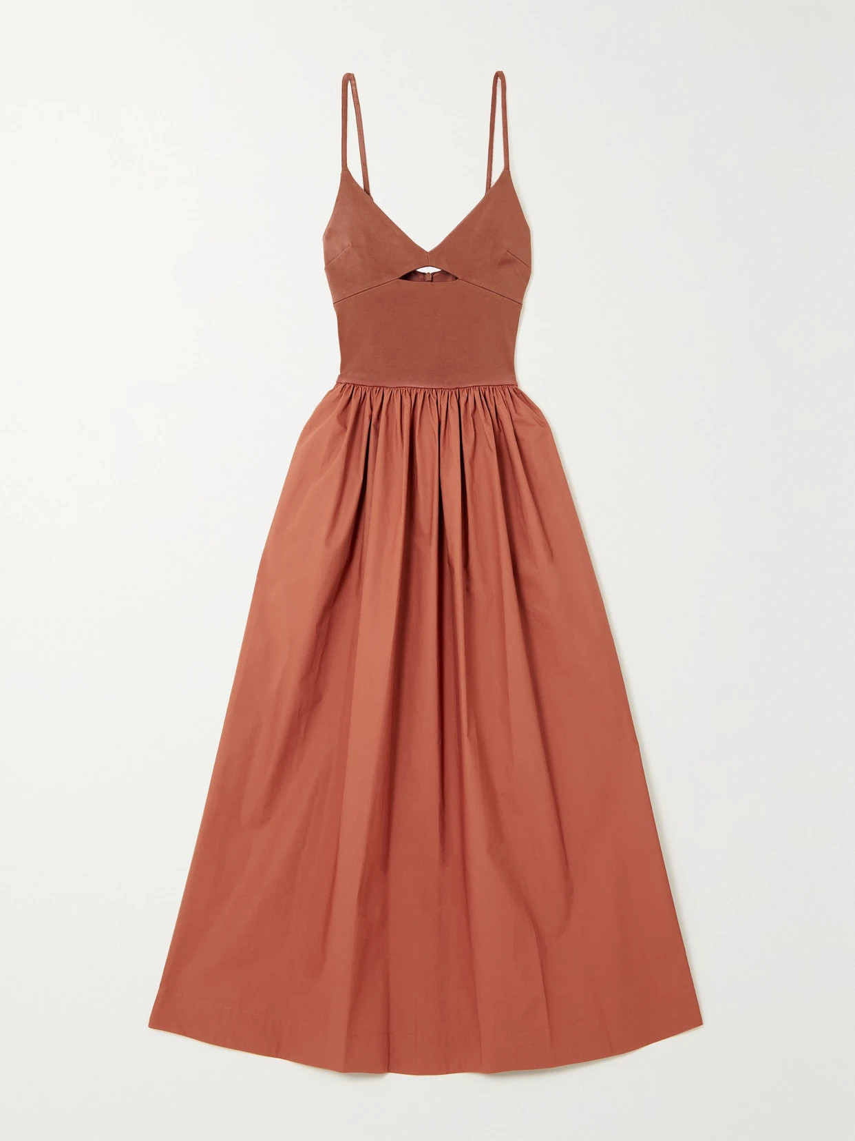 ESSE Studios - + Net Sustain Cutout Stretch-knit And Organic Cotton-poplin Maxi Dress - Red | NET-A-PORTER (US)