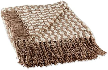 DII Urban Check Collection Cotton Throw Blanket, 50x60, Stone | Amazon (US)
