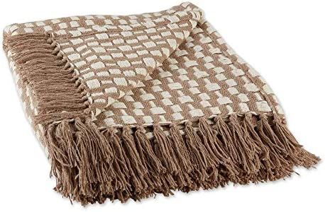 DII Urban Check Collection Cotton Throw Blanket, 50x60, Stone | Amazon (US)