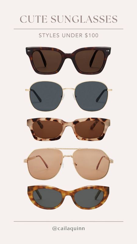 Cute sunglasses for spring and summer all under $100! 🕶️

Summer style | spring accessories 

#LTKstyletip #LTKSeasonal #LTKfindsunder100