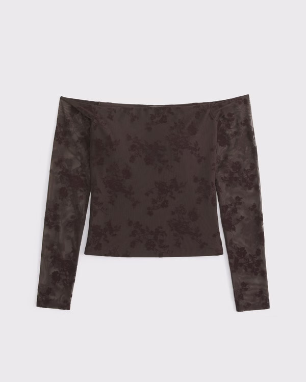 Women's Bra-Free Off-The-Shoulder Long-Sleeve Top | Women's Tops | Abercrombie.com | Abercrombie & Fitch (US)