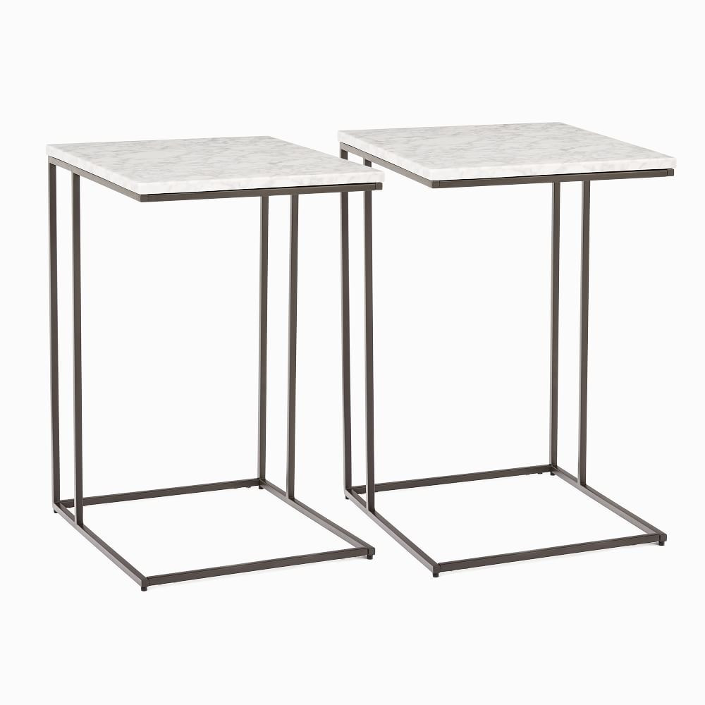 Streamline C-Side Table - Marble | West Elm (US)