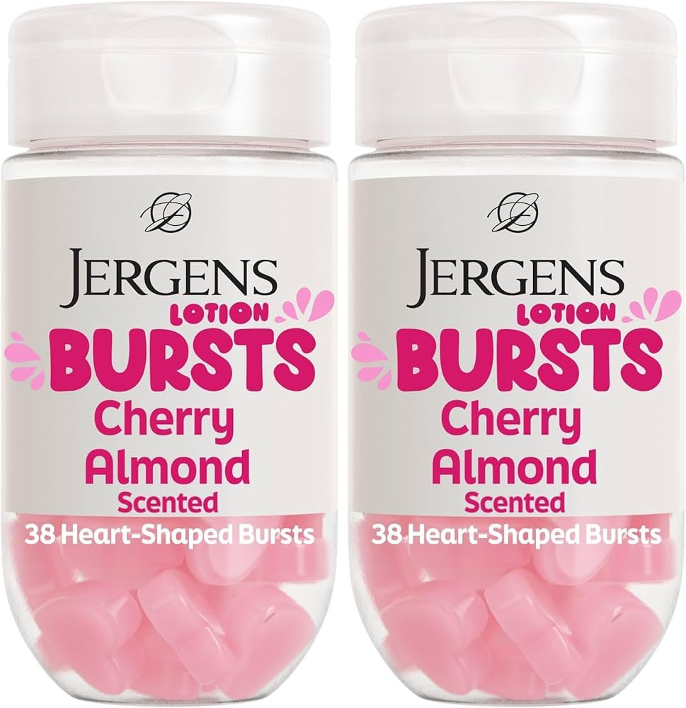 Jergens Cherry Almond Lotion Bursts, Squishy Heart-Shaped Moisturizer Bursts, Lotion Gifts for Te... | Amazon (US)