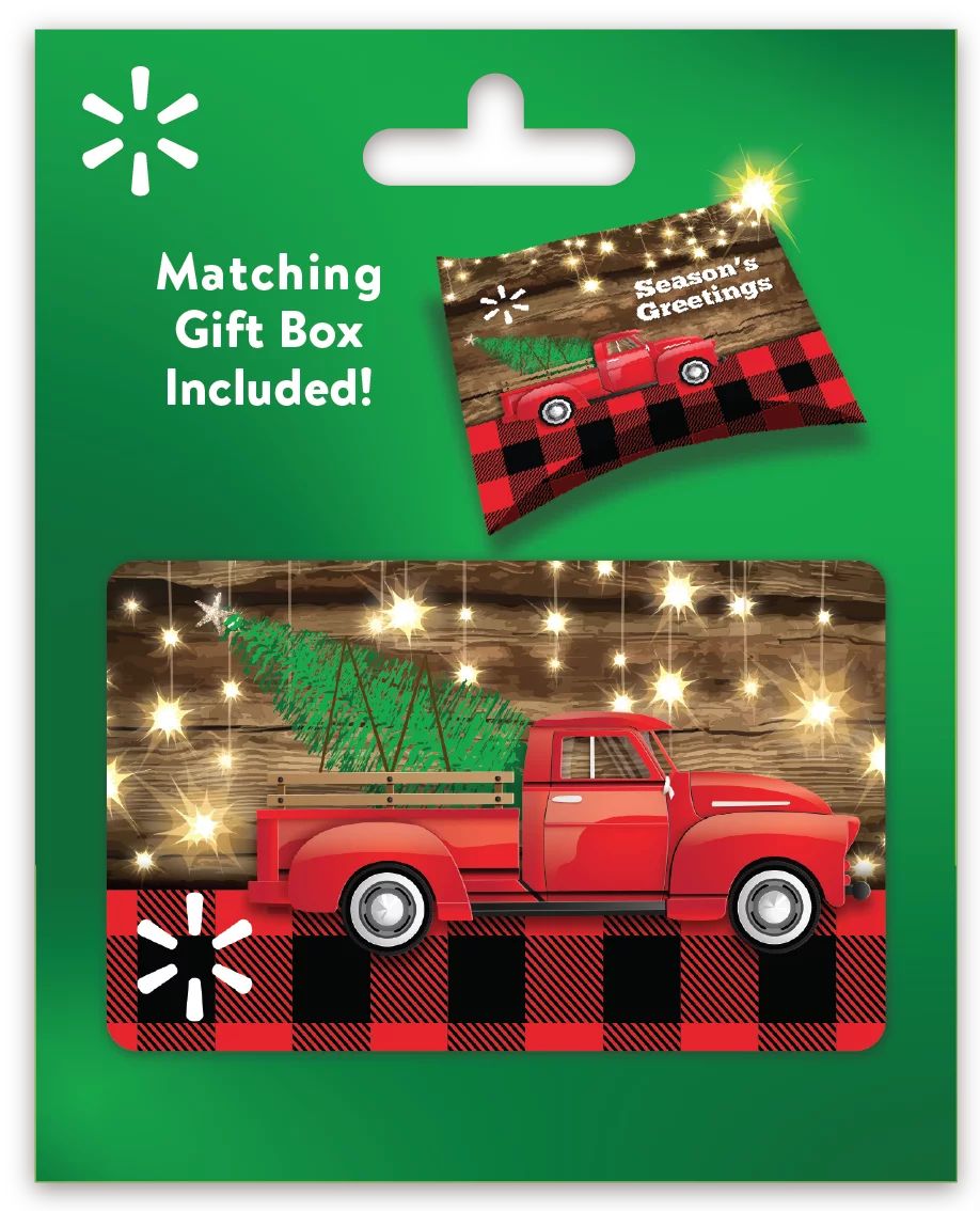 Holiday Country Red Truck Card on Carrier Walmart Gift Card | Walmart (US)