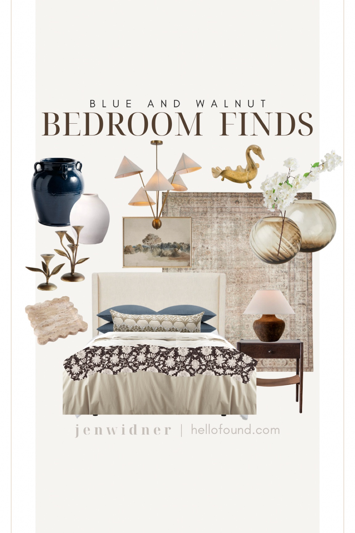 Just a little bedroom inspo. I’m obsessed with that light fixture and I’m actually surprised at the price! I expected it to be so much more! Loving all the browns with blue right now!

#brownandblue #neutralbedroom #smokeyglass #glassvase #upholsteredbed #blockprint #brass #arhaus

#LTKFind #LTKhome #LTKstyletip