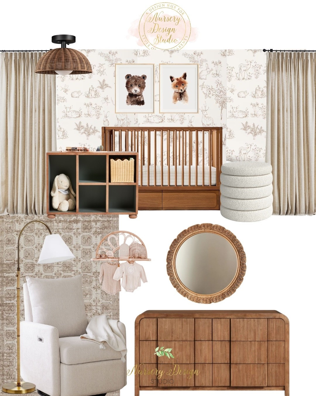 Neutral woodland nursery with soft textures, warm wood tones, and cozy layers—shop the crib, dresser, lighting, rug, curtains, and decor to recreate this look

#LTKKids #LTKBaby #LTKBump