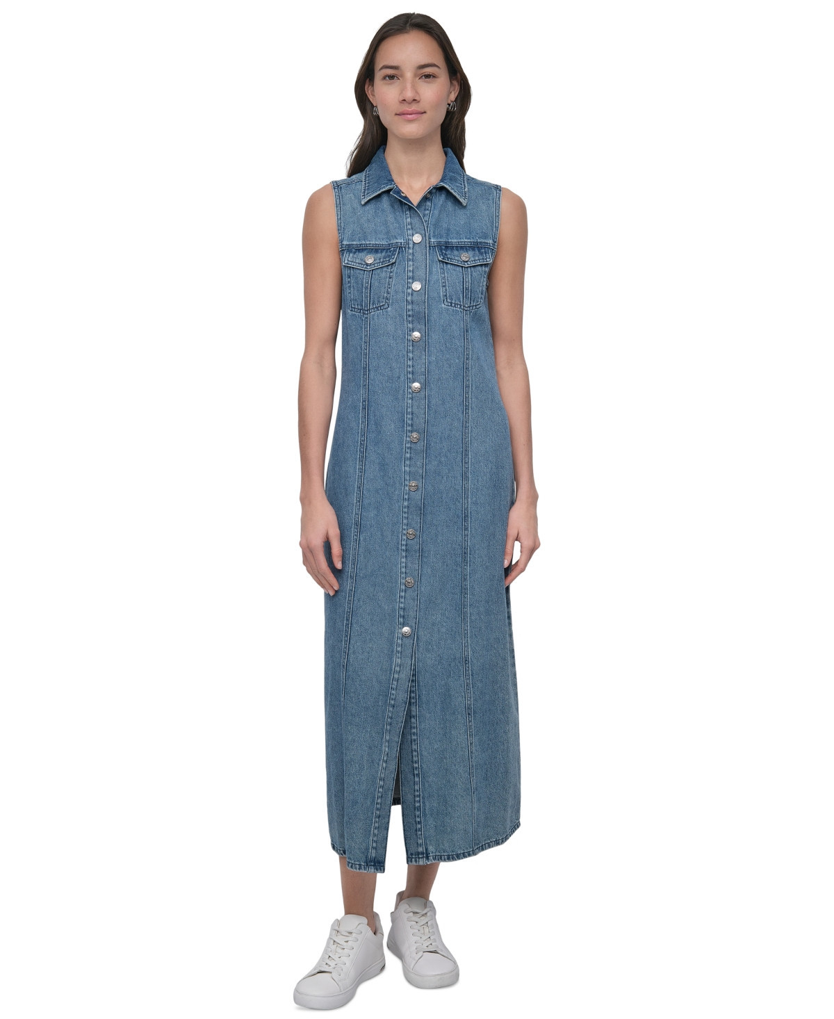 Dkny Jeans Women's Sleeveless Denim Maxi Dress - MFZ - COOPER | Macy's